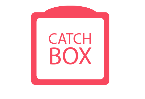 A picture of a Catchbox microphone